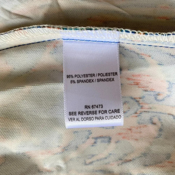 Gabby Skye Women's 4P Petite Sleeveless Patterned Fit and Flare Multicolor Dress - Picture 16 of 16